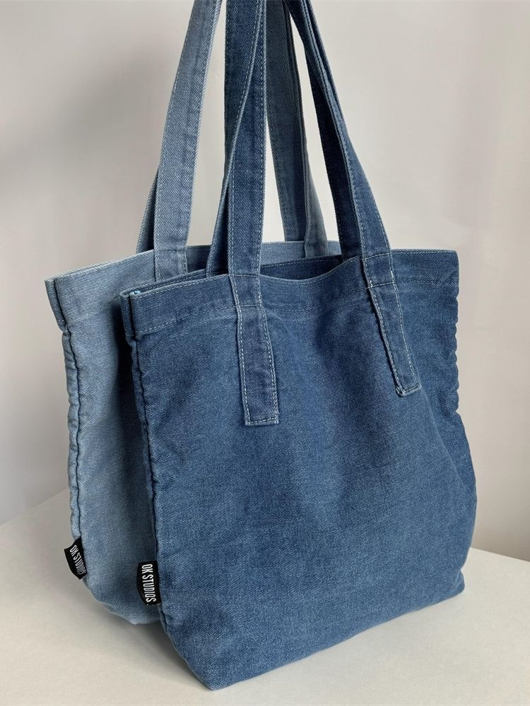 Classic Double Denim Tote | Everyday Style Essential